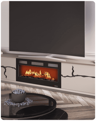 Mueble TV con chimenea